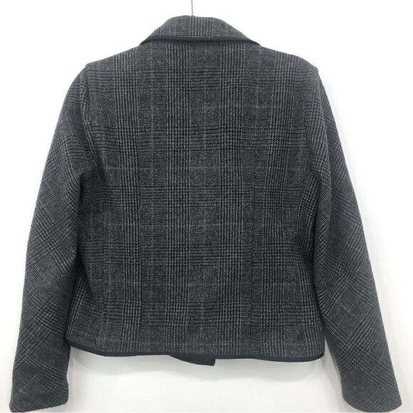 Cynthia Rowley Double Breasted Black Tweed Blazer Jacket - Picture 2 of 10